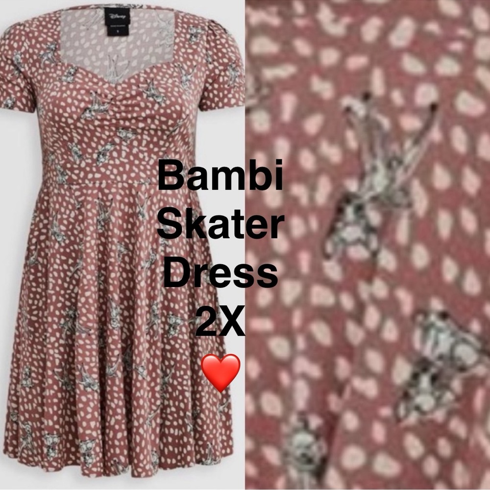 TORRID DISNEY BAMBI SHIRRED BODICE SKATER DRESS